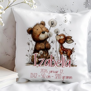 Babaköszöntő kispárna, Baba - mama, Babaszoba dekoráció, Gyerek díszpárna, Fotó, grafika, rajz, illusztráció, MESKA
