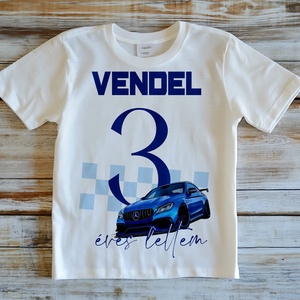 Szülinapi gyermek póló - kisautós grafikával, Ruha & Divat, Gyerekruha, Póló, Fotó, grafika, rajz, illusztráció, MESKA