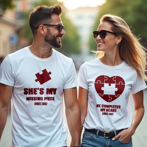 Páros póló, Ruha & Divat, Páros szett, Női-férfi páros szett, Fotó, grafika, rajz, illusztráció, MESKA