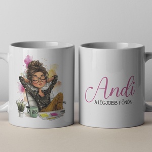 Bögre - legjobb főnök, névre szóló grafikával, Otthon & Életmód, Konyhafelszerelés, tálalás, Tálalás, Bögre & Csésze, Fotó, grafika, rajz, illusztráció, MESKA