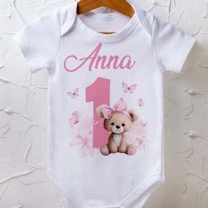 Szülinapi body - egyedi grafikával, Baba - mama, Babaruházat, Baba body, Fotó, grafika, rajz, illusztráció, MESKA