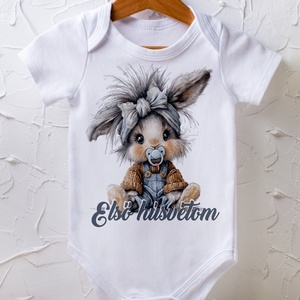 Húsvéti body - egyedi grafikával, Baba - mama, Babaruházat, Baba body, Fotó, grafika, rajz, illusztráció, MESKA