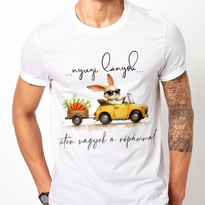 húsvéti  póló - vicces felirattal, Ruha & Divat, Férfi ruha, Póló, Fotó, grafika, rajz, illusztráció, MESKA