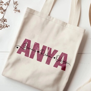Anya -  vászontáska - nevekkel, Táska & Tok, Bevásárlás & Shopper táska, Shopper, textiltáska, szatyor, Fotó, grafika, rajz, illusztráció, MESKA