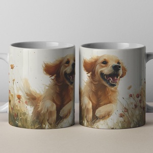 Bögre - golden retriver grafikával, Otthon & Életmód, Konyhafelszerelés, tálalás, Tálalás, Bögre & Csésze, Fotó, grafika, rajz, illusztráció, MESKA