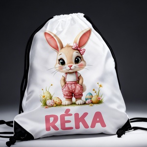 Hátizsák - saját névvel -húsvéti mintával, Ünnepi díszek, dekorációk, Húsvéti díszek és dekorációk, Húsvéti kosár, Fotó, grafika, rajz, illusztráció, MESKA