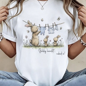 húsvéti nyuszis póló - anyának - vicces grafikával, Ruha & Divat, Női ruha, Póló, felső, Mindenmás, Fotó, grafika, rajz, illusztráció, MESKA