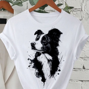 Egyedi póló - bolder collie grafikával - Meska.hu
