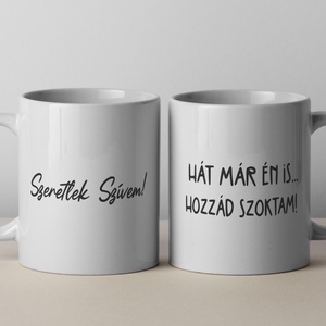 Páros bögre szett -  bármilyen felirattal , Otthon & Életmód, Konyhafelszerelés, tálalás, Tálalás, Bögre & Csésze, Fotó, grafika, rajz, illusztráció, MESKA