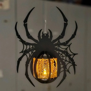 Óriáspók Lámpás LED Mécsessel � Halloweeni Hangulatfény - Meska.hu