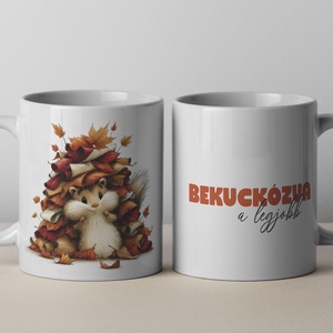 Bögre őszi grafikával, Otthon & Életmód, Konyhafelszerelés, tálalás, Tálalás, Bögre & Csésze, Fotó, grafika, rajz, illusztráció, MESKA