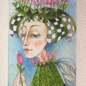Tavasztündér / tulipán hercegkisasszony/ akvarell  - Meska.hu