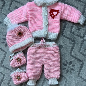 Kötött babaruha szett, Ruha & Divat, Babaruha & Gyerekruha, Babafotózási ruha és kellék, Horgolás, Kötés, MESKA