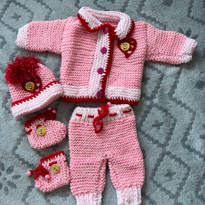 Kötött babaruha szett - ruha & divat - babaruha & gyerekruha - babafotózási ruha és kellék - Meska.hu