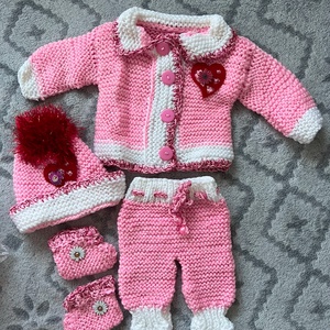 Kötött babaruha szett - ruha & divat - babaruha & gyerekruha - babafotózási ruha és kellék - Meska.hu