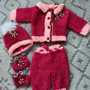 Kötött babaruha szett - Meska.hu