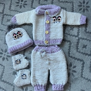 Kötött babaruha szett - ruha & divat - babaruha & gyerekruha - babafotózási ruha és kellék - Meska.hu
