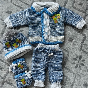 Kötött babaruha szett - ruha & divat - babaruha & gyerekruha - babafotózási ruha és kellék - Meska.hu