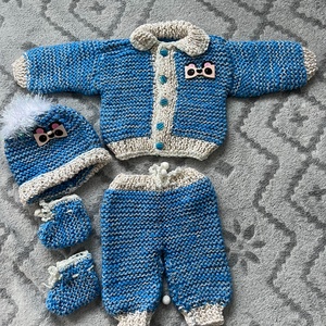 Kötött babaruha szett - ruha & divat - babaruha & gyerekruha - babafotózási ruha és kellék - Meska.hu