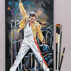 Freddie Mercury festmény, Művészet, Festmény, Akril, Festészet, MESKA