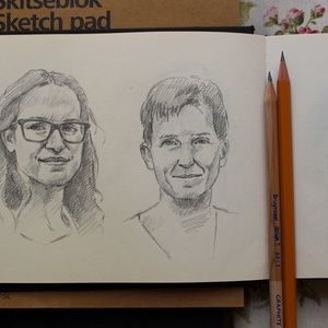 Könnyed grafitportré A5-ös méretben - Meska.hu