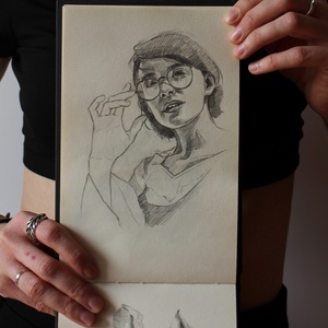 Könnyed grafitportré A5-ös méretben, Művészet, Grafika & Illusztráció, Ceruzarajz, Fotó, grafika, rajz, illusztráció, MESKA