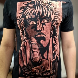 Pamut póló Kenshiro mintával, Ruha & Divat, Női ruha, Póló, felső, Festészet, Festett tárgyak, MESKA