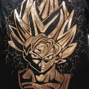 Son Goku mintás kézzel festett póló, Ruha & Divat, Férfi ruha, Póló, Festészet, Festett tárgyak, MESKA
