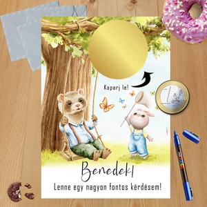 Kaparós sorsjegy egyedi felirat keresztszülő felkérő, Keresztapa - Meska.hu
