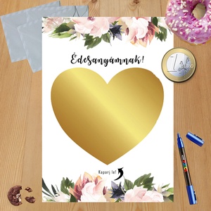 Kaparós sorsjegy egyedi felirat születésnap, évforduló, szív, Otthon & Életmód, Papír, írószer, Ajándékozás kellékei, Ajándék sorsjegy, Fotó, grafika, rajz, illusztráció, MESKA
