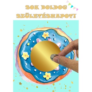 Kaparós sorsjegy egyedi felirat születésnap, évforduló, vicces ajándék Fánk - otthon & életmód - papír, írószer - ajándékozás kellékei - ajándék sorsjegy - Meska.hu