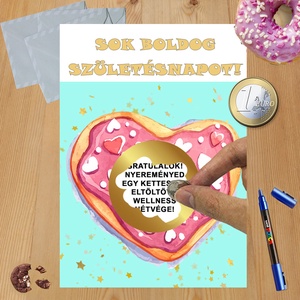 Kaparós sorsjegy egyedi felirat születésnap, évforduló, vicces ajándék Fánk - Meska.hu