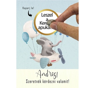 Kaparós sorsjegy egyedi felirat keresztszülő felkérő, vicces ajándék - otthon & életmód - papír, írószer - ajándékozás kellékei - ajándék sorsjegy - Meska.hu