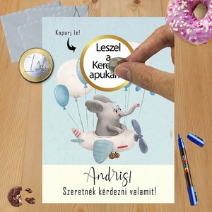 Kaparós sorsjegy egyedi felirat keresztszülő felkérő, vicces ajándék - otthon & életmód - papír, írószer - ajándékozás kellékei - ajándék sorsjegy - Meska.hu
