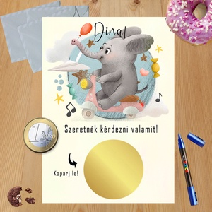 Kaparós sorsjegy egyedi felirat keresztszülő felkérő, vicces ajándék, Otthon & Életmód, Papír, írószer, Ajándékozás kellékei, Ajándék sorsjegy, Fotó, grafika, rajz, illusztráció, MESKA