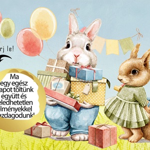 Kaparós sorsjegy egyedi felirat születésnapra, vicces ajándék Nyuszis - otthon & életmód - papír, írószer - ajándékozás kellékei - ajándék sorsjegy - Meska.hu