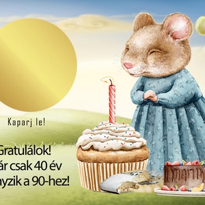 Kaparós sorsjegy egyedi felirat születésnapra, vicces ajándék Egér - otthon & életmód - papír, írószer - ajándékozás kellékei - ajándék sorsjegy - Meska.hu
