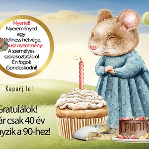 Kaparós sorsjegy egyedi felirat születésnapra, vicces ajándék Egér - otthon & életmód - papír, írószer - ajándékozás kellékei - ajándék sorsjegy - Meska.hu