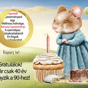 Kaparós sorsjegy egyedi felirat születésnapra, vicces ajándék Egér - otthon & életmód - papír, írószer - ajándékozás kellékei - ajándék sorsjegy - Meska.hu