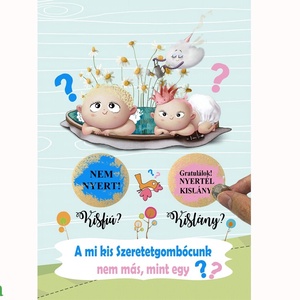 Kaparós sorsjegy Fix felirat kislány bejelentő képeslap - otthon & életmód - papír, írószer - ajándékozás kellékei - ajándék sorsjegy - Meska.hu