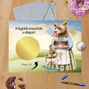Kaparós sorsjegy egyedi felirat születésnapra, vicces ajándék Maci - otthon & lakás - papír írószer - képeslap & levélpapír - Meska.hu