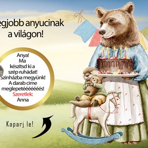 Kaparós sorsjegy egyedi felirat születésnapra, vicces ajándék Maci - otthon & életmód - papír, írószer - ajándékozás kellékei - ajándék sorsjegy - Meska.hu