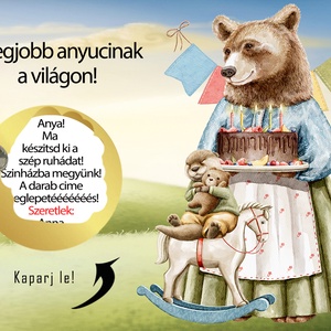 Kaparós sorsjegy egyedi felirat születésnapra, vicces ajándék Maci - otthon & életmód - papír, írószer - ajándékozás kellékei - ajándék sorsjegy - Meska.hu