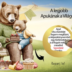 Kaparós sorsjegy egyedi felirat születésnapra, vicces ajándék Maci - otthon & életmód - papír, írószer - ajándékozás kellékei - ajándék sorsjegy - Meska.hu