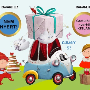 Kaparós sorsjegy Fix felirat kislány bejelentő képeslap - otthon & életmód - papír, írószer - ajándékozás kellékei - ajándék sorsjegy - Meska.hu