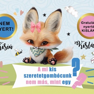 Kaparós sorsjegy Fix felirat kislány bejelentő képeslap - otthon & életmód - papír, írószer - ajándékozás kellékei - ajándék sorsjegy - Meska.hu