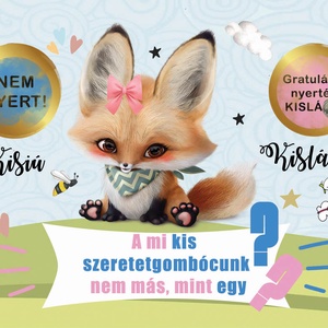 Kaparós sorsjegy Fix felirat kislány bejelentő képeslap - otthon & életmód - papír, írószer - ajándékozás kellékei - ajándék sorsjegy - Meska.hu