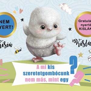Kaparós sorsjegy Fix felirat kislány bejelentő képeslap - otthon & életmód - papír, írószer - ajándékozás kellékei - ajándék sorsjegy - Meska.hu