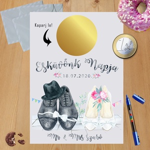 Kaparós sorsjegy egyedi felirat nászajándék esküvő, Otthon & Életmód, Papír, írószer, Ajándékozás kellékei, Ajándék sorsjegy, Fotó, grafika, rajz, illusztráció, MESKA
