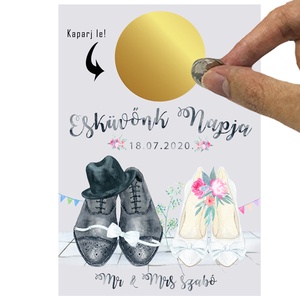 Kaparós sorsjegy egyedi felirat nászajándék esküvő - otthon & életmód - papír, írószer - ajándékozás kellékei - ajándék sorsjegy - Meska.hu